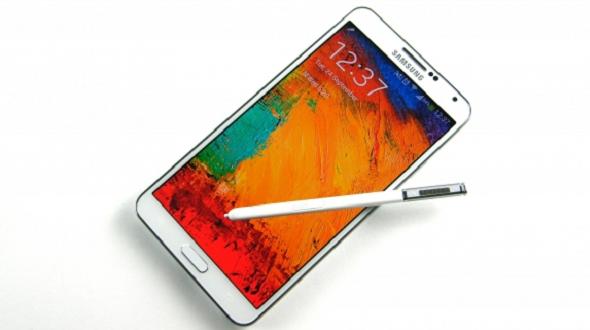 Note 3 white with stock wallpaper