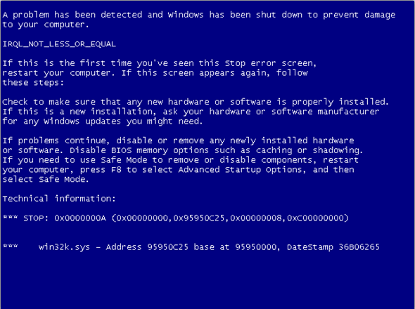 Blue screen Windows 10