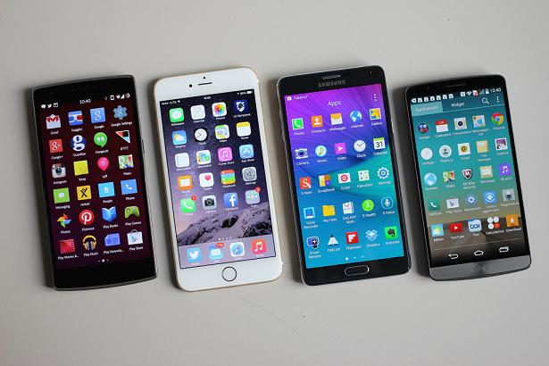 LG G3, OnePlus, iPhone 5, Samsung Galaxy S5