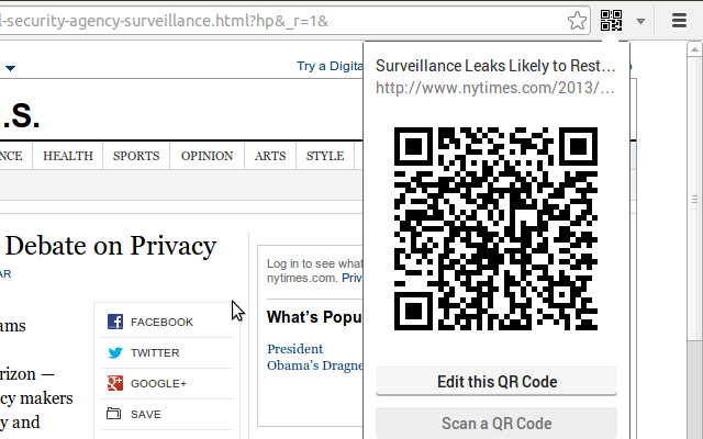 Create QR Codes for Any URL in Google Chrome
