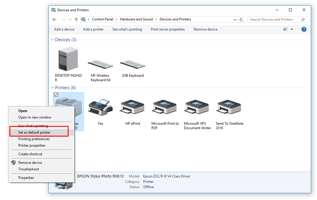 change-default-printer-in-windows-10