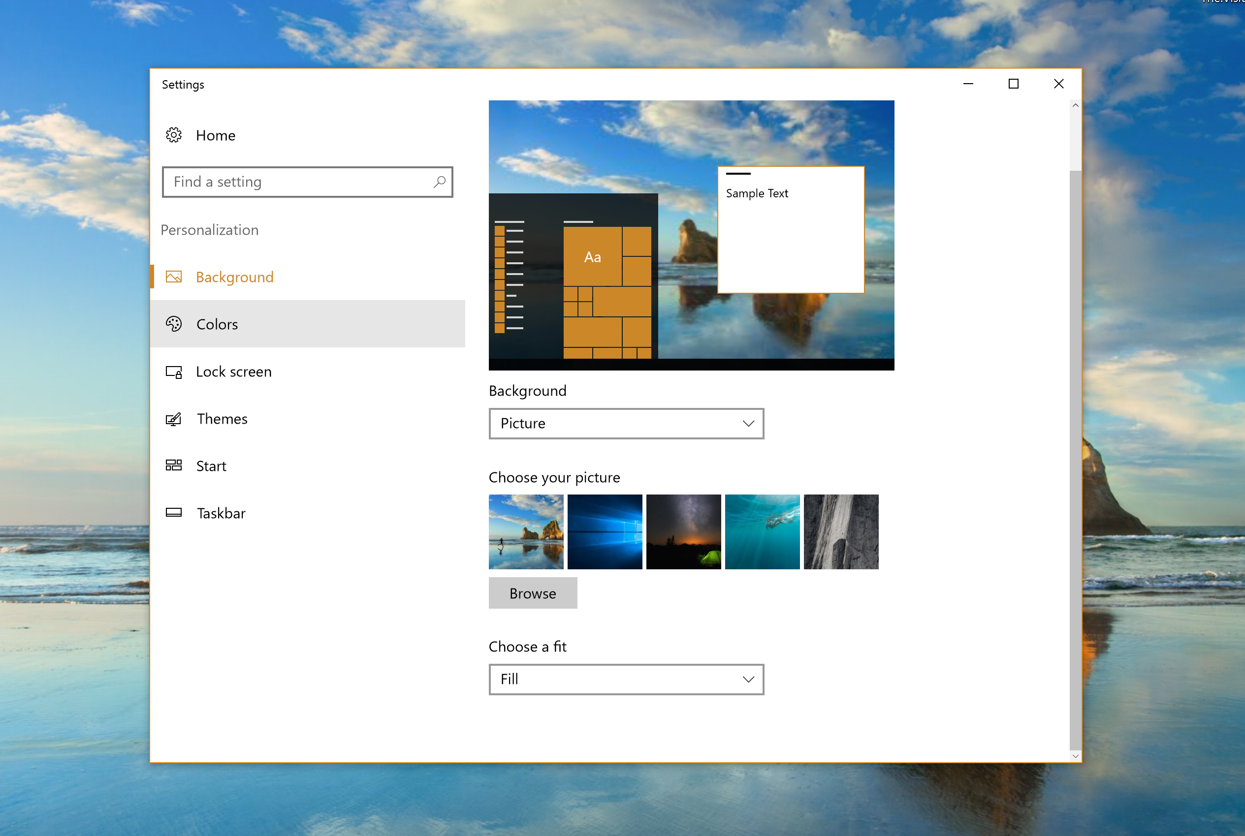 how to set changing wallpaper in windows 10