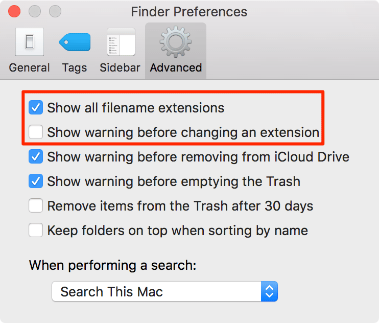 change file extension for multiple files mac
