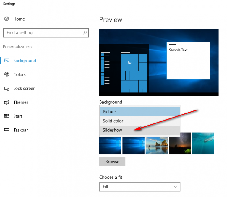 Enable Desktop Background Slideshow in Windows 10 - Consuming Tech