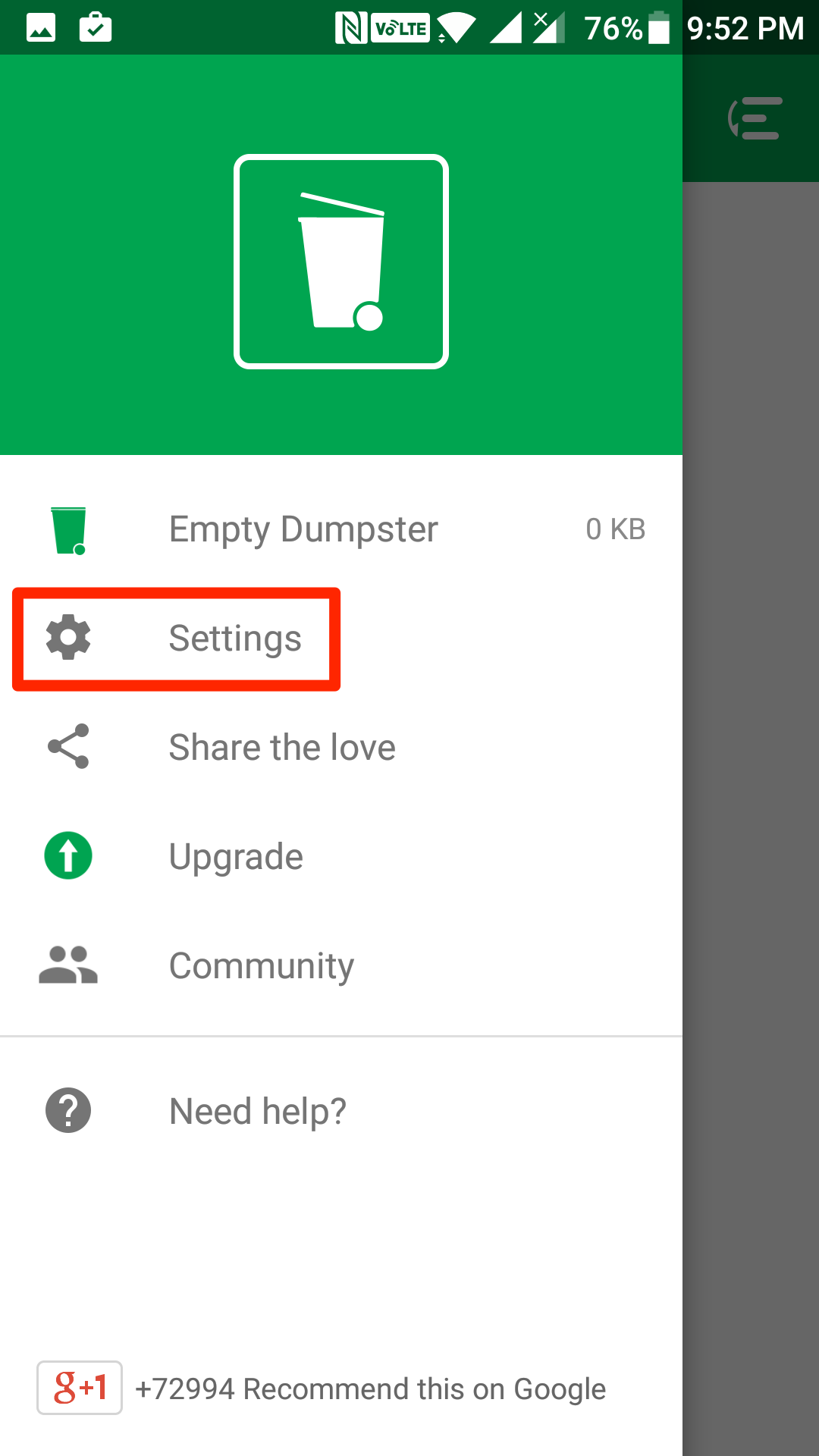 dumpster-settings