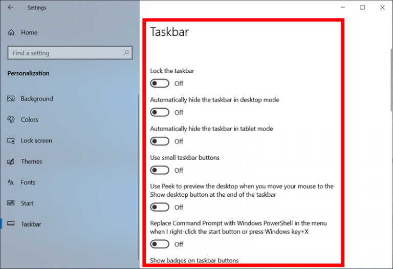 Taskbar Settings Windows 1 0 | Hot Sex Picture