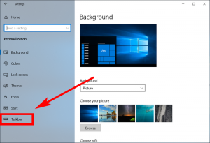 View Taskbar Settings in Windows 10