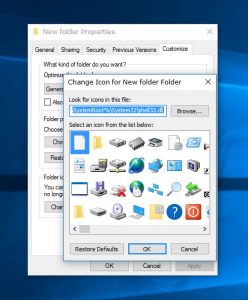change windows 10 default folder icon