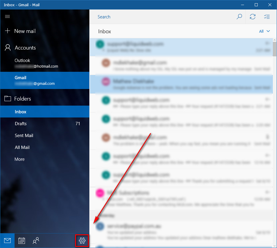 Change Email Name in Windows 10 Mail