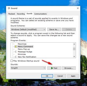 no sound for tefview on windows 10