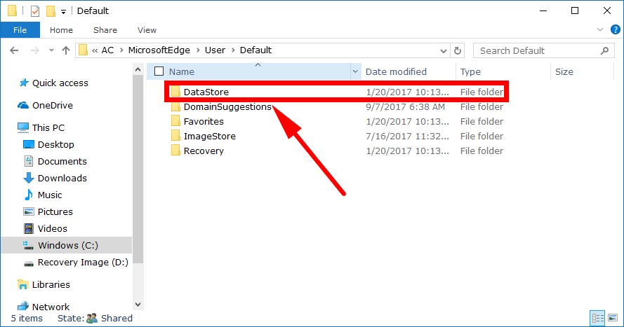 File Explorer -- DataStore