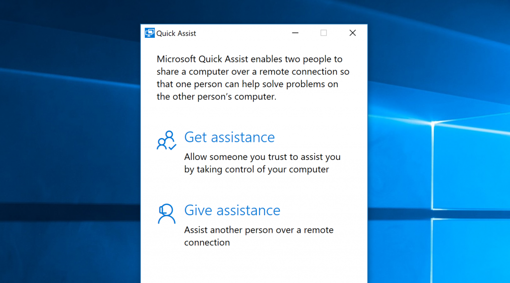 quick assist windows 10 install