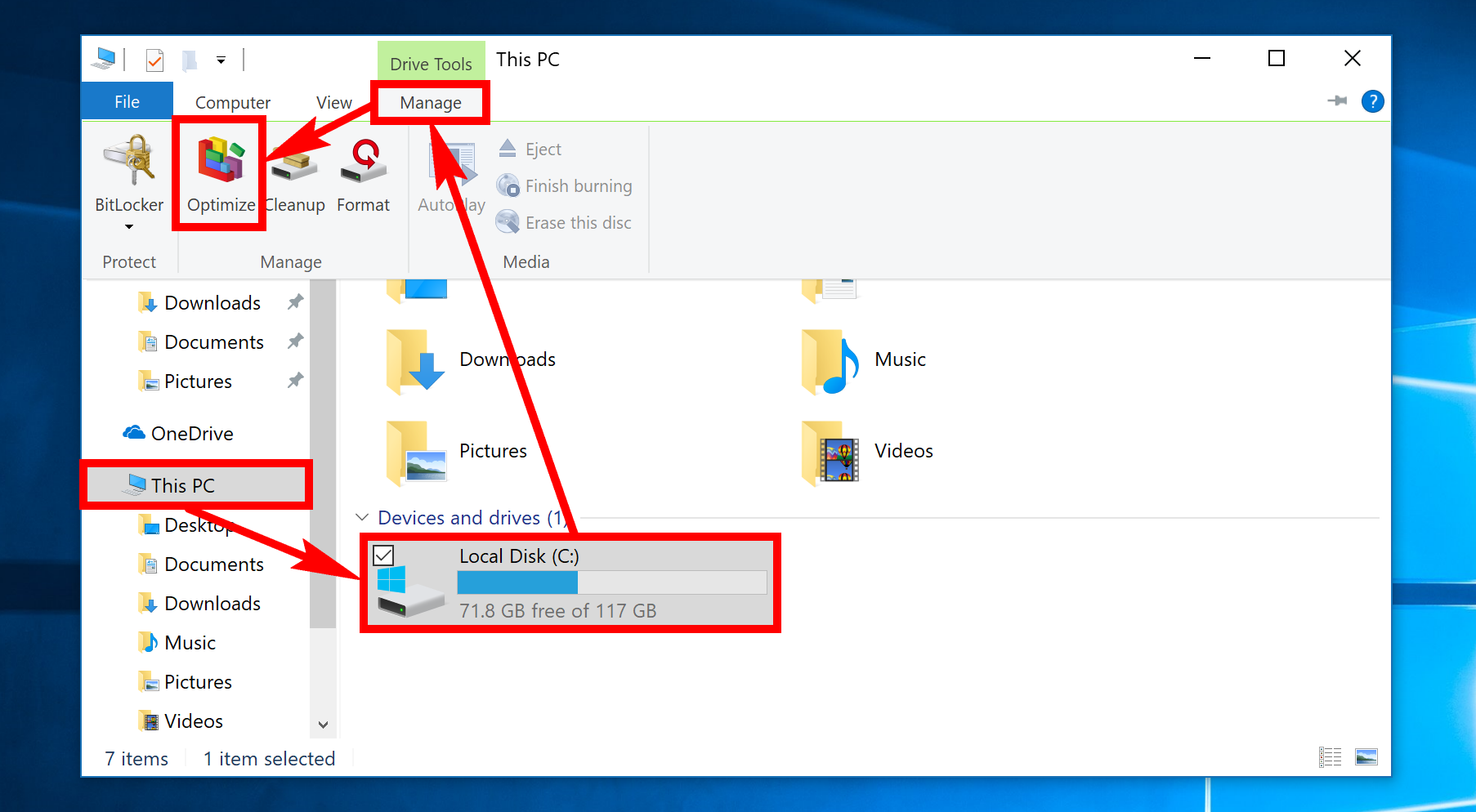 windows 10 optimize disk for resize