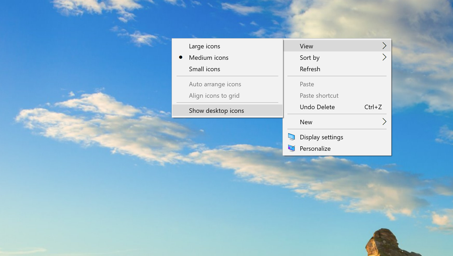Show Or Hide Desktop Icons Windows 10
