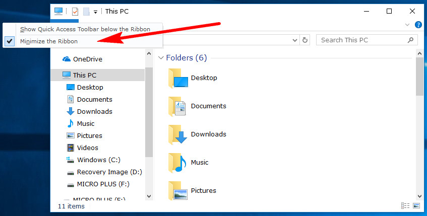 Hide Or Show File Explorer Ribbon In Windows 10 Consumingtech