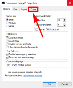 Customize Command Prompt Colors in Windows 10
