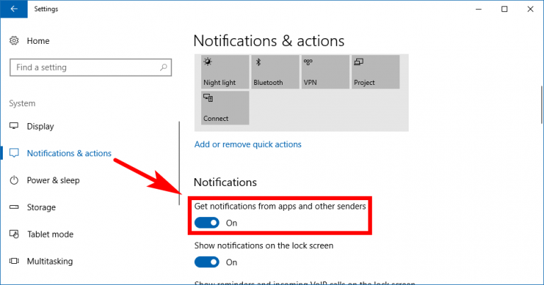 Turn On/Off Notifications from Apps and Senders in Windows 10