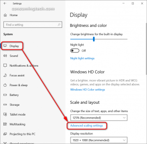 Scaling options в настройках windows