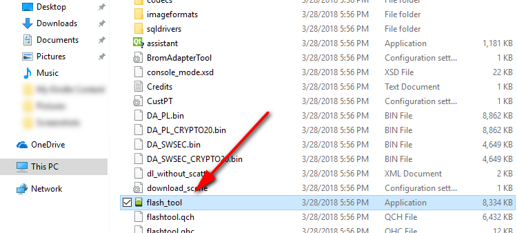 flash_tool file in Windows File Explorer