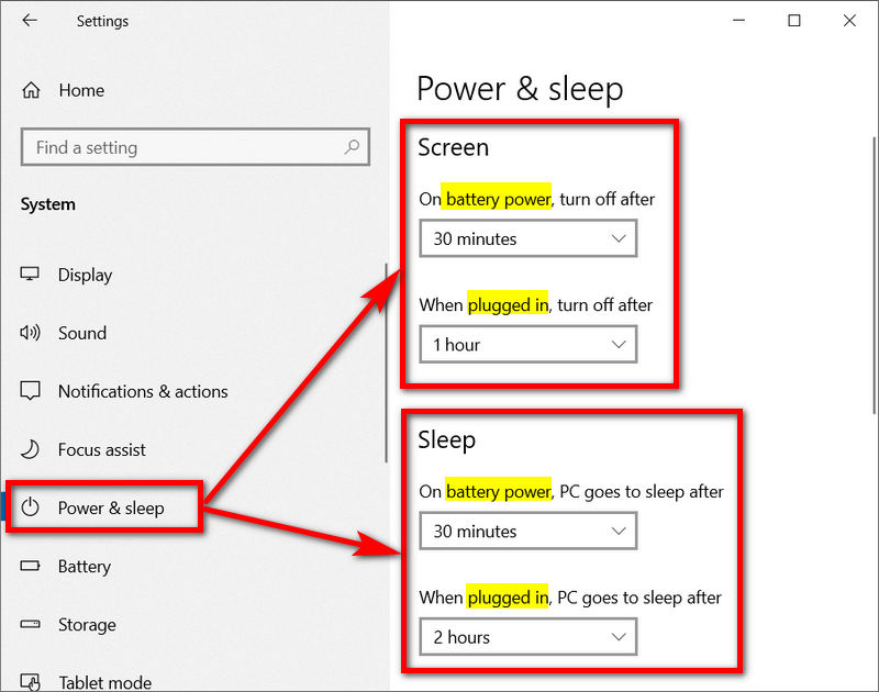 powerandsleepsettings ConsumingTech