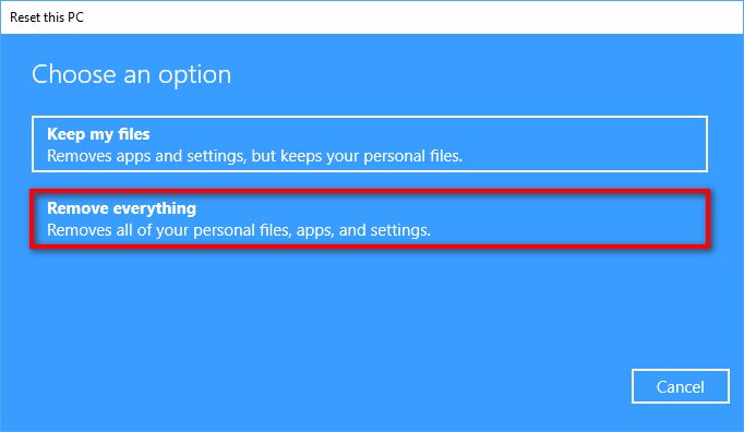 Remove everything windows 10 что это