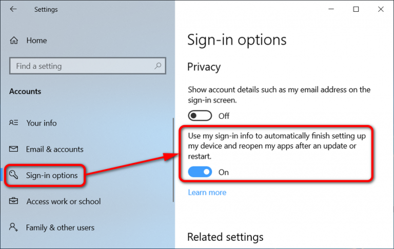 After restarting перевод. Sign-in options. Option settings. Sign in options Windows. Sign-in options перевод на русский.