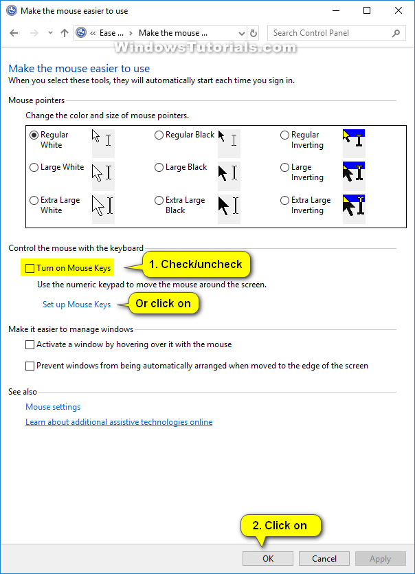 Turn on mouse keys ConsumingTech