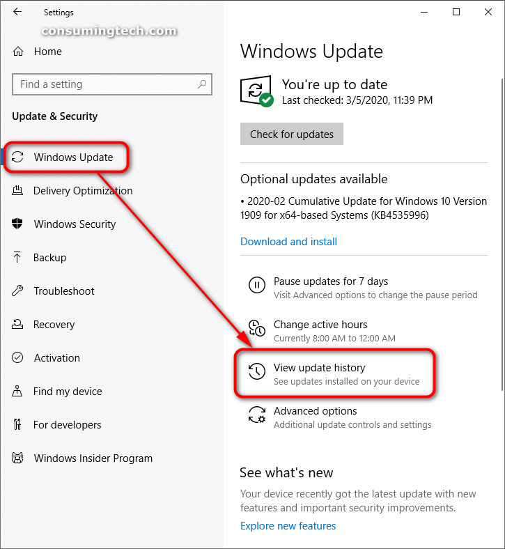 Uninstall A Windows Update In Windows 10 Consuming Tech