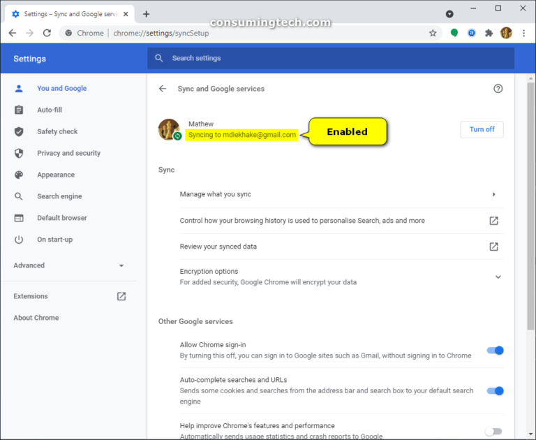 Enable/Disable Google Chrome Sync and Automatically Sign in to Browser ...