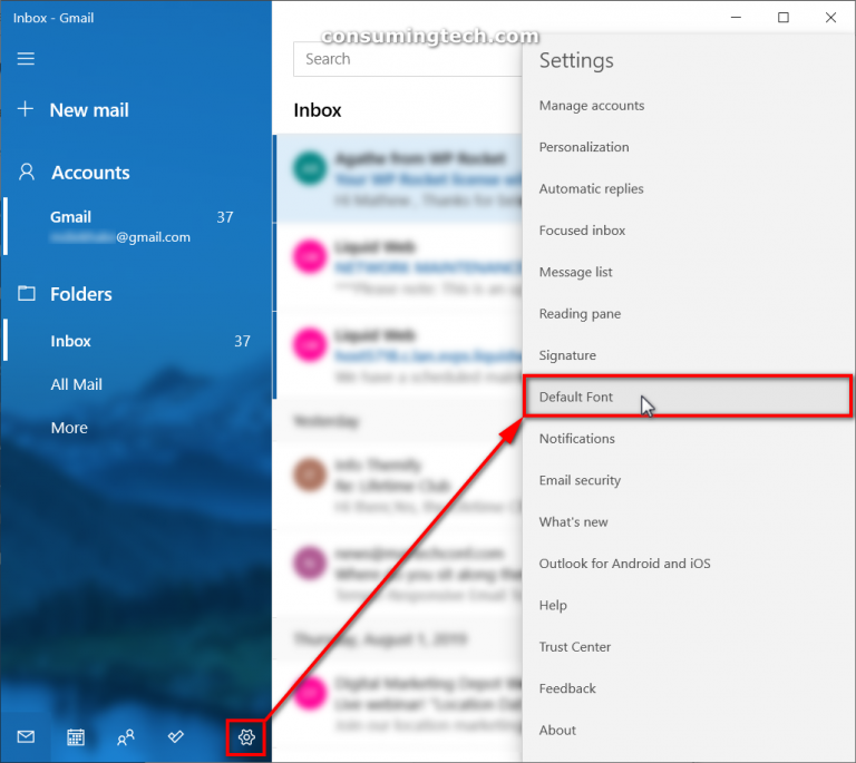 Change Mail App's Default Font for Sending Emails in Windows 10