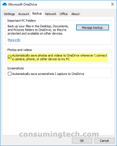 Turn On/Off Auto Save Photos and Videos to OneDrive - Windows 10