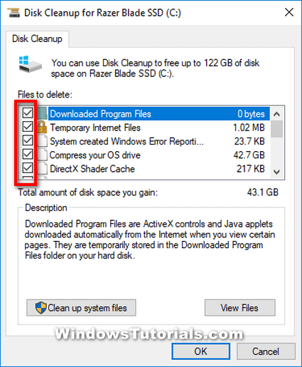 compress your os drive disk cleanup undo