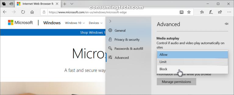 How to Control Audio and Video Playing Automatically in Microsoft Edge ...