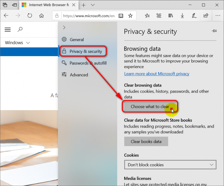 How to Turn On/Off Clear Browsing Data When Closing Microsoft Edge