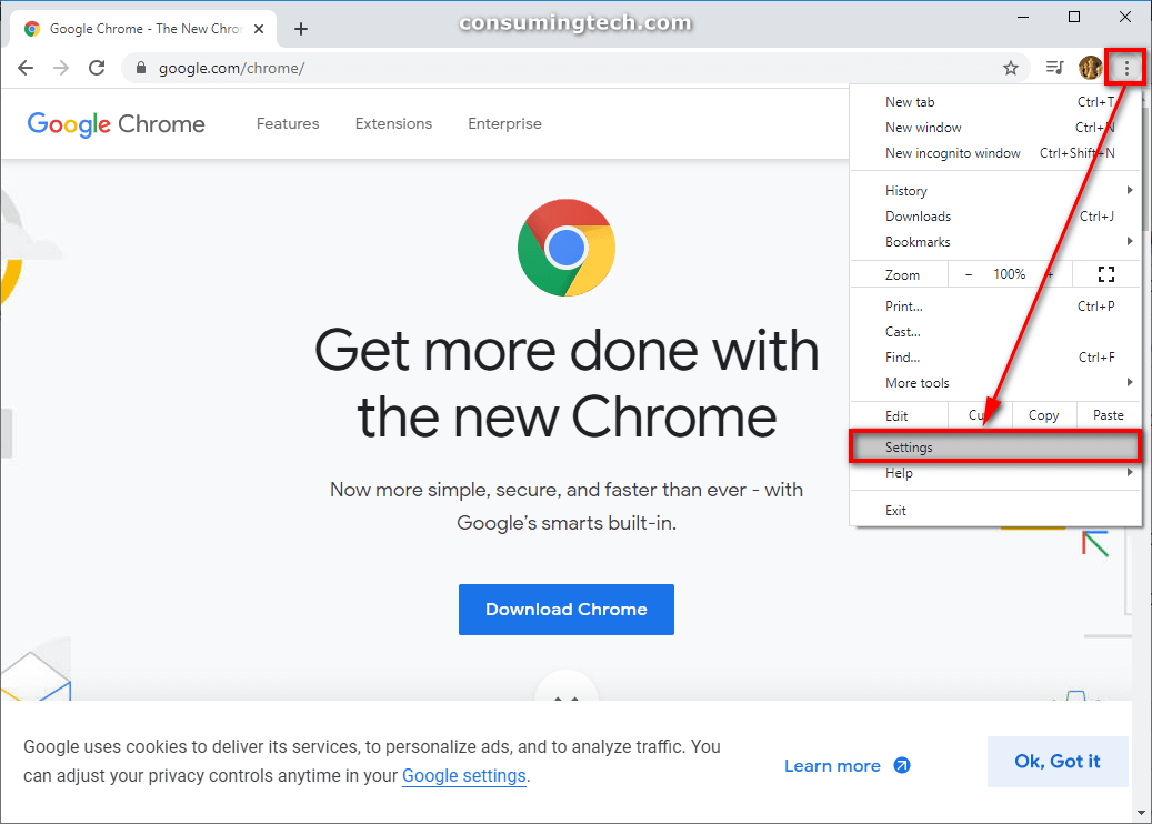 Google Chrome: Settings
