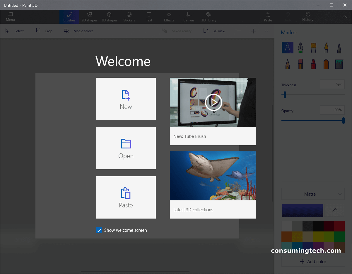 Microsoft Paint: Paint 3D app in Windows 10