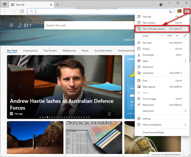 How To Enabledisable Inprivate Browsing In Microsoft Edge Consuming Tech