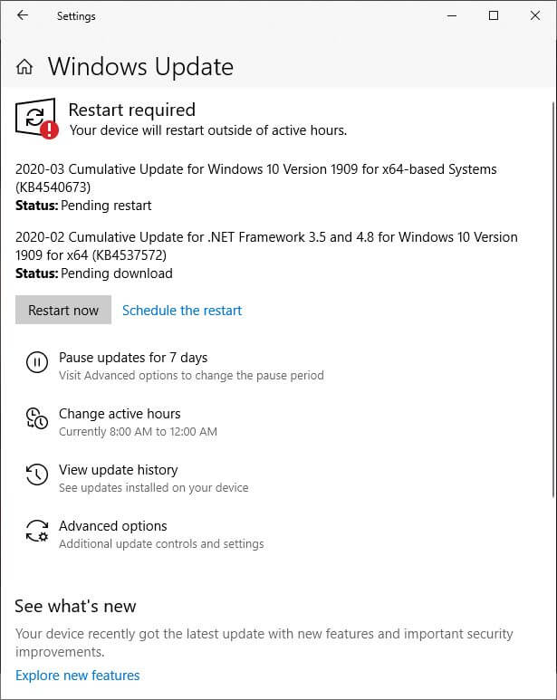 Windows 10 KB4540673