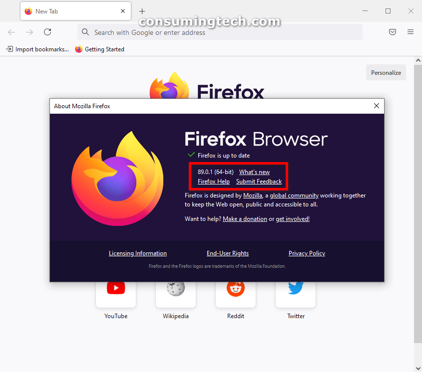 Firefox 89.0.1