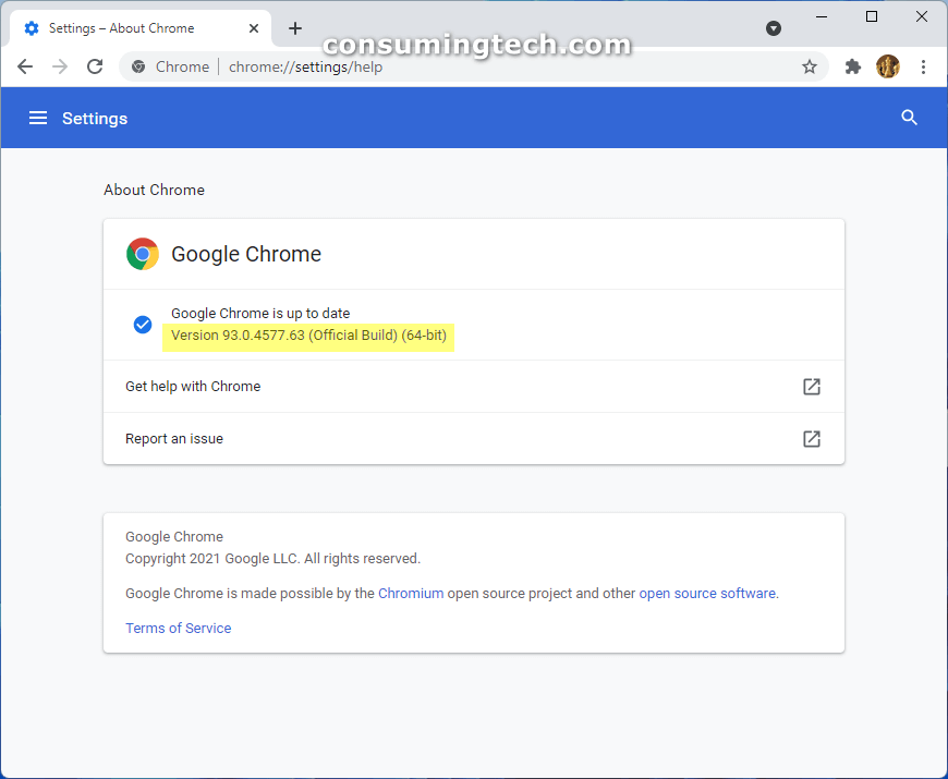 Chrome 93.0.4577.63
