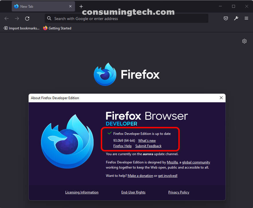 Firefox 93.0b9