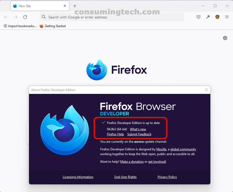 Firefox Dev 94.0b3