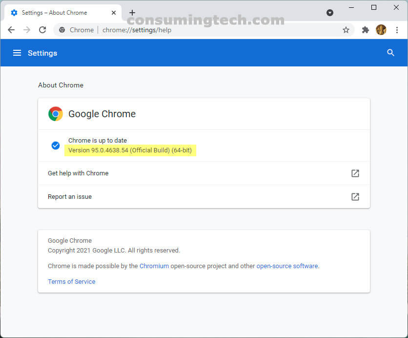 Chrome Stable 95.0.4638.54
