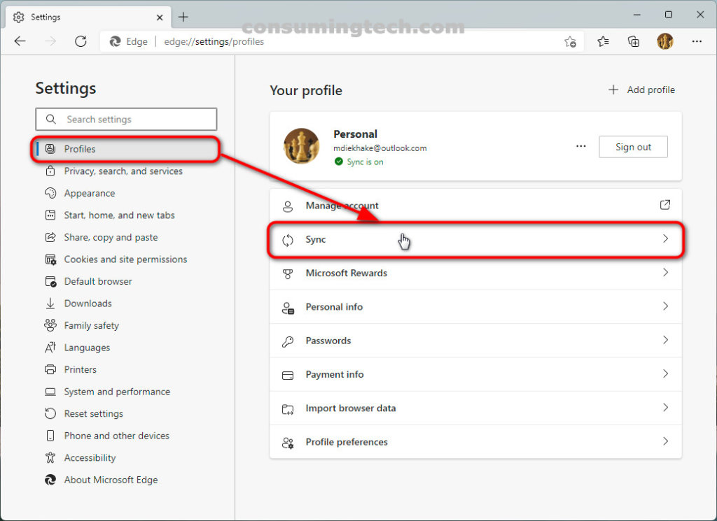 How To Turn On/Off Sync Microsoft Edge Settings Across Devices In ...