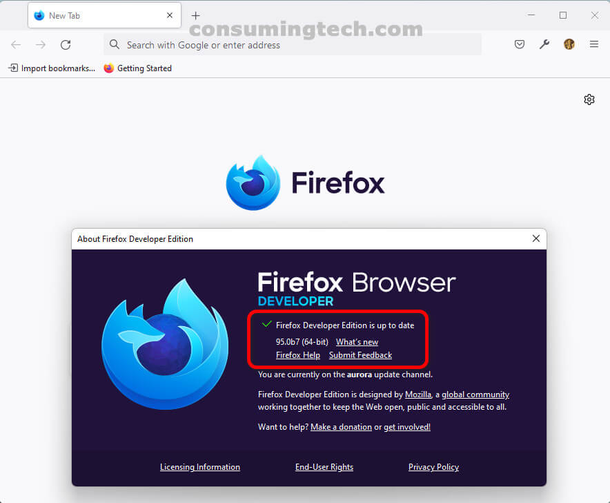 Firefox 95.0b7