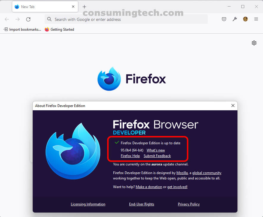 Firefox 95.0b4
