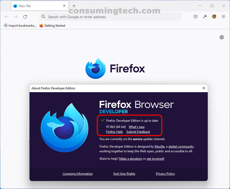 Firefox 97.0b5