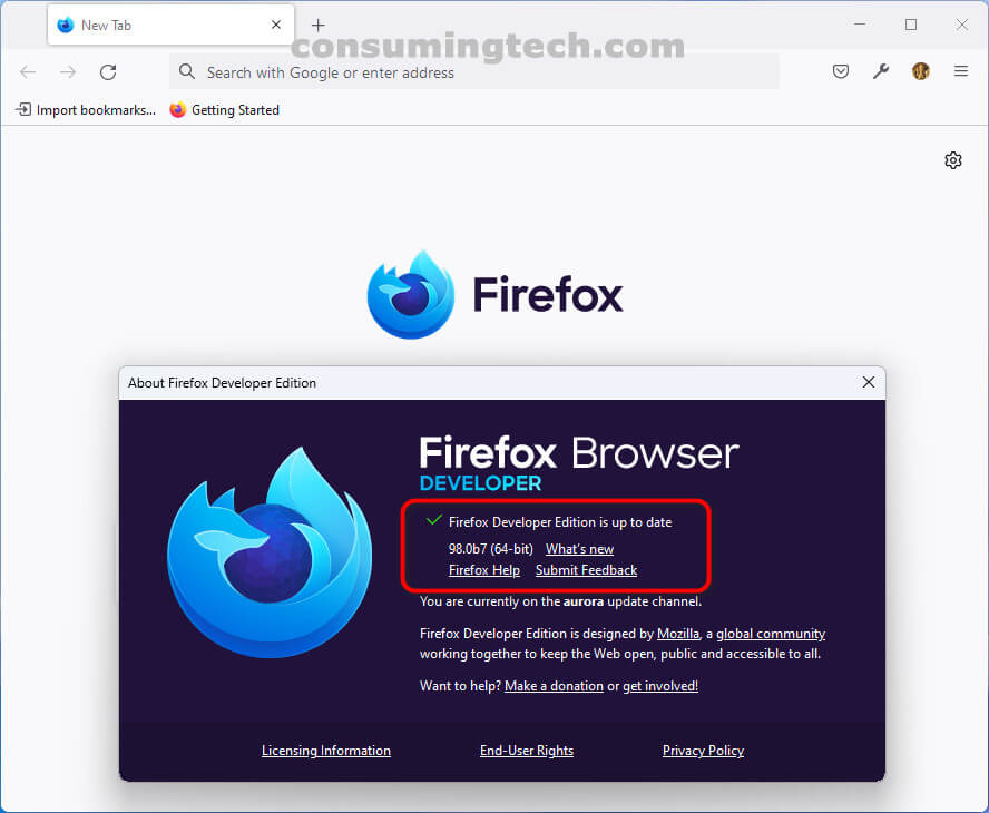 Firefox 98.0b7 