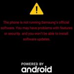 Samsung bootloader unlock warning screen