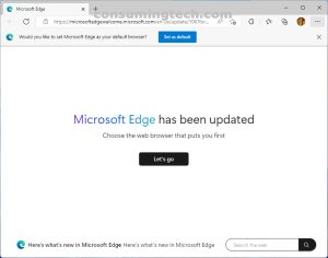 Microsoft Edge Set as default banner